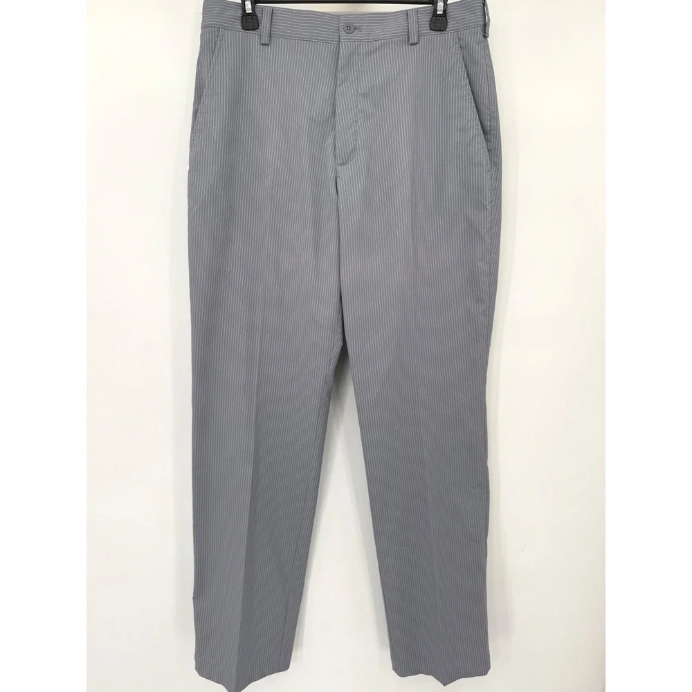 Nike Golf Pants Mens 32x34 Grey Pinstripe Dri-FIT 335936-065 Stretch Performance